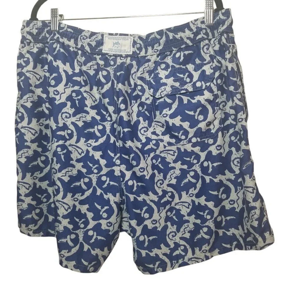 Southern Tide The Shipwreck Men's Blue SwimTrunks Sz XXL